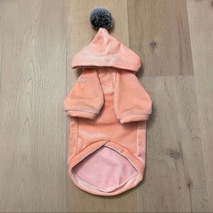 NWOT Pink Velvet Hoodie with Pom Pom